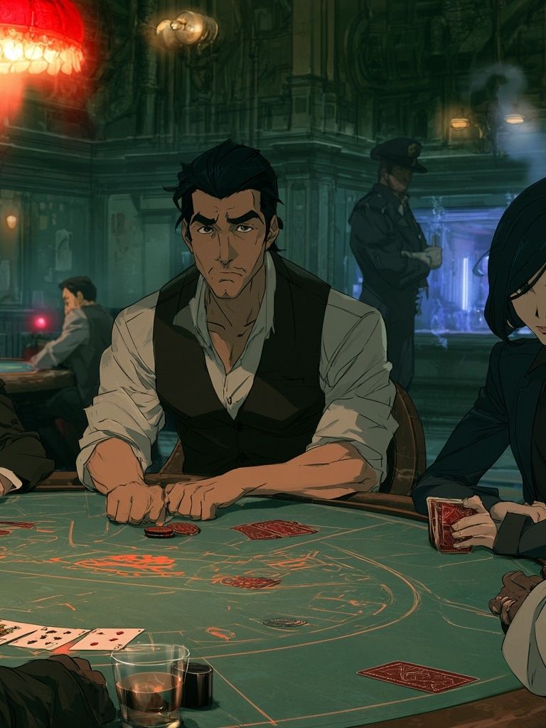 Noir Casino Card Table Poster. poster detail
