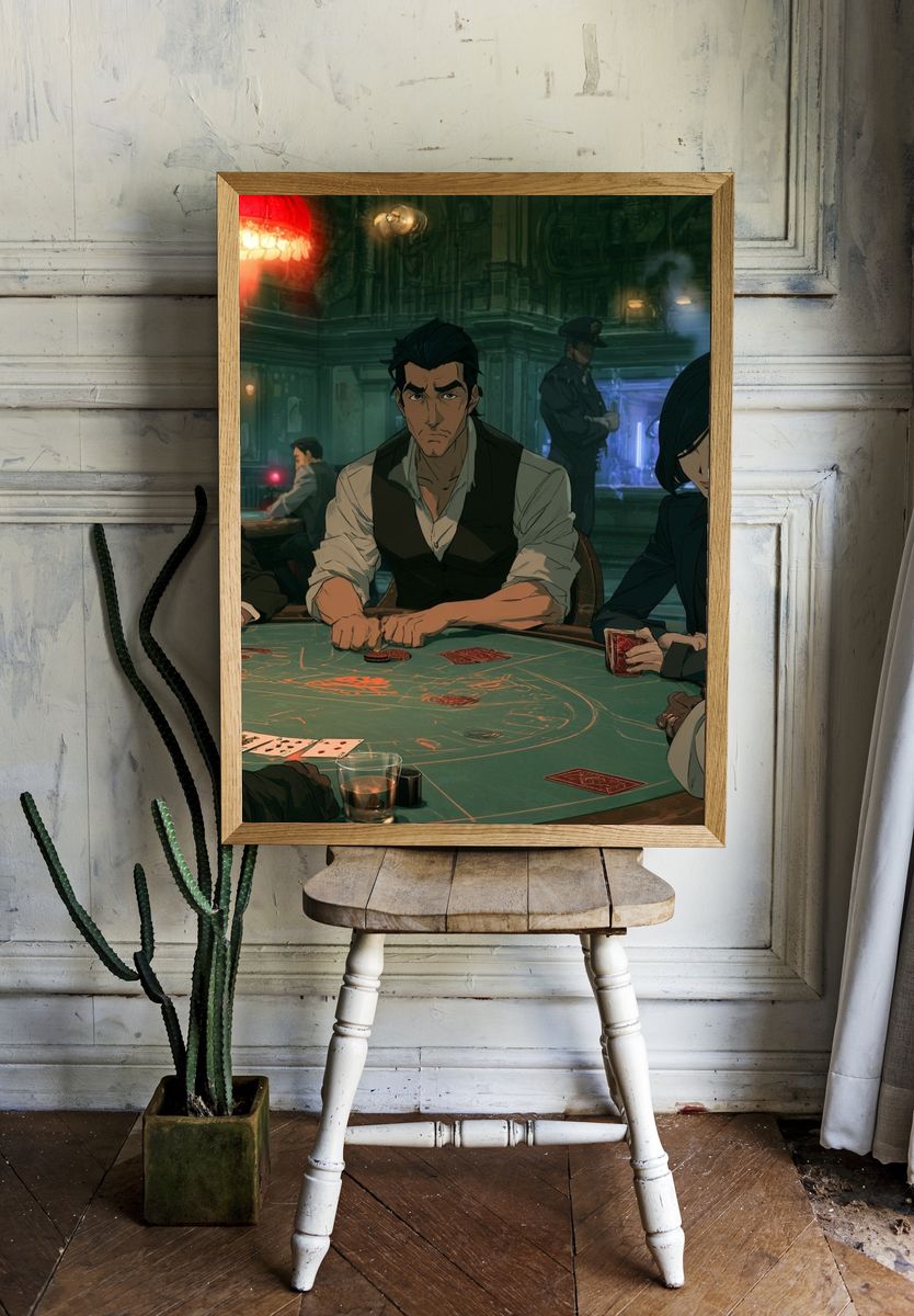 Noir Casino Card Table Poster. room preview