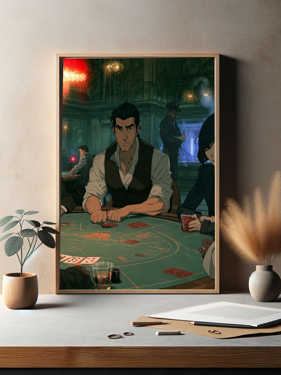 Noir Casino Card Table Poster. — room view 2