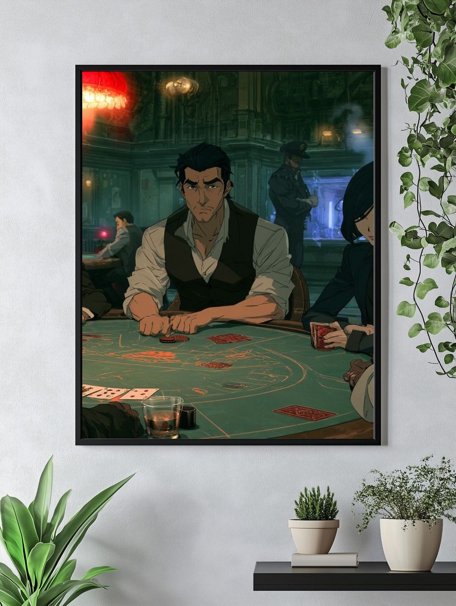 Noir Casino Card Table Poster. — room view 4