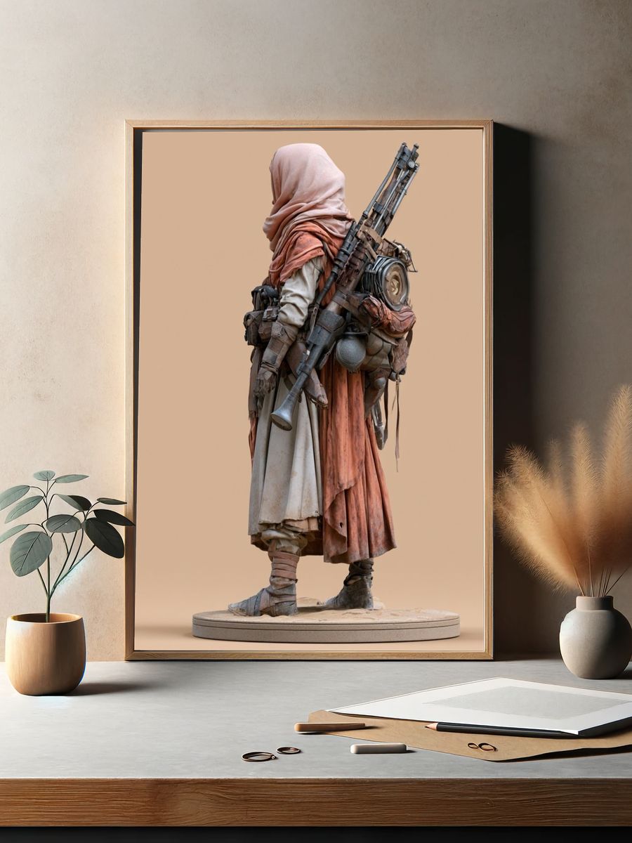Desert Scavenger Sci-Fi Illustration Print. — room view 2