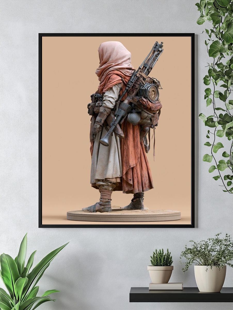 Desert Scavenger Sci-Fi Illustration Print. — room view 4