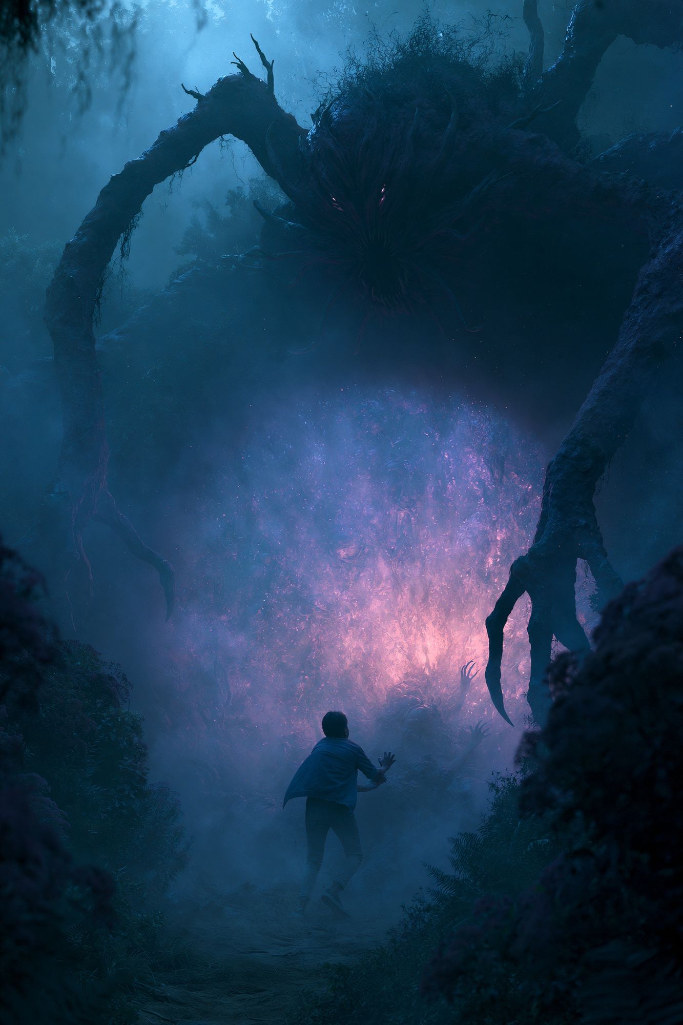 Forest Monster Encounter Illustration Poster. poster detail