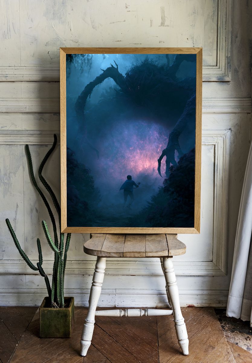 Forest Monster Encounter Illustration Poster. room preview