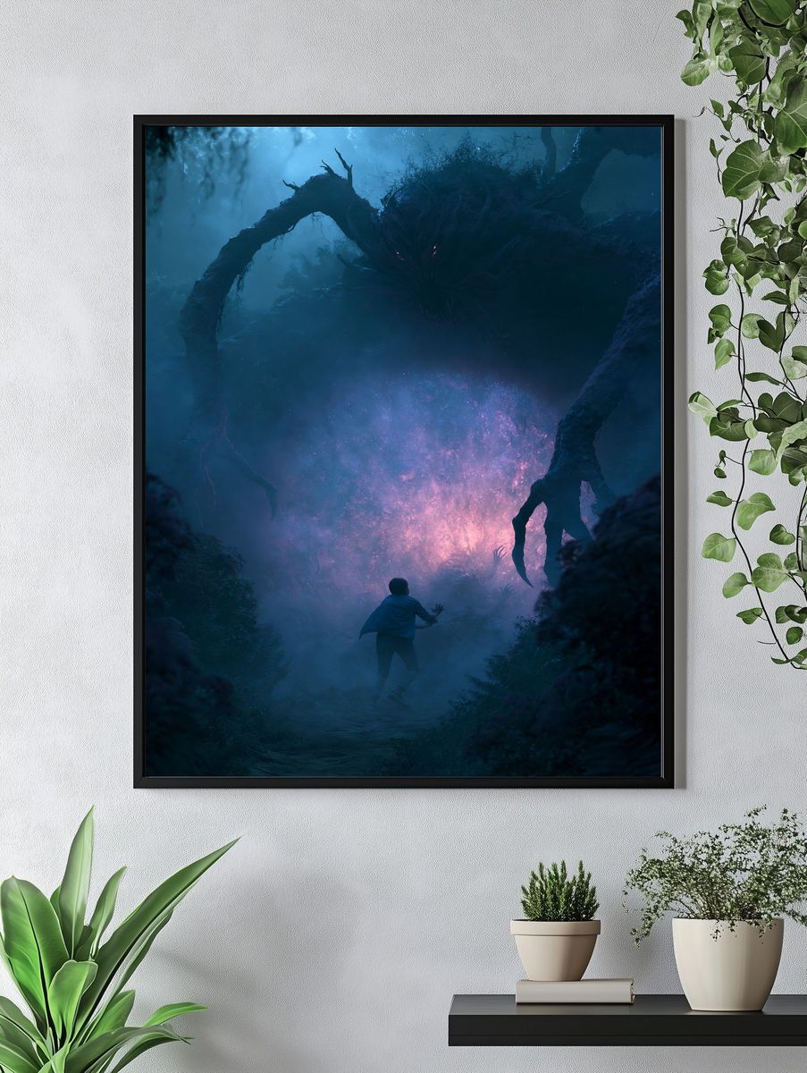 Forest Monster Encounter Illustration Poster. — room view 4