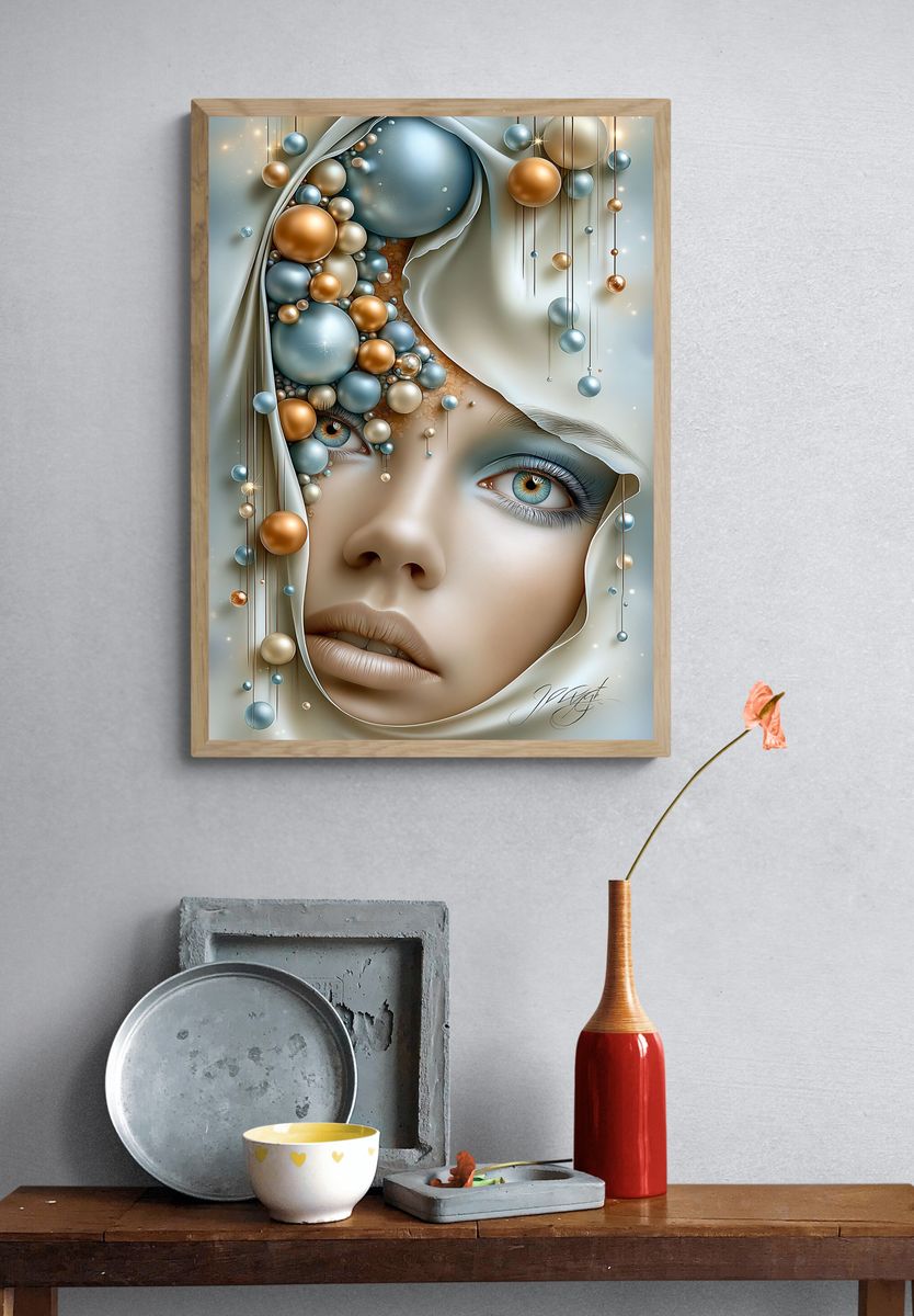 Surreal Woman Portrait Print. — room view 3