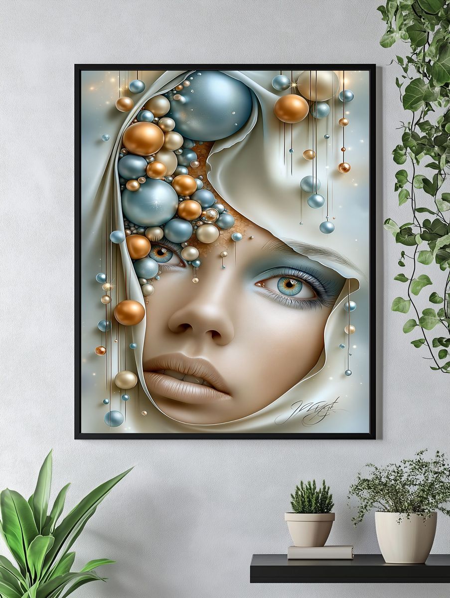Surreal Woman Portrait Print. — room view 4
