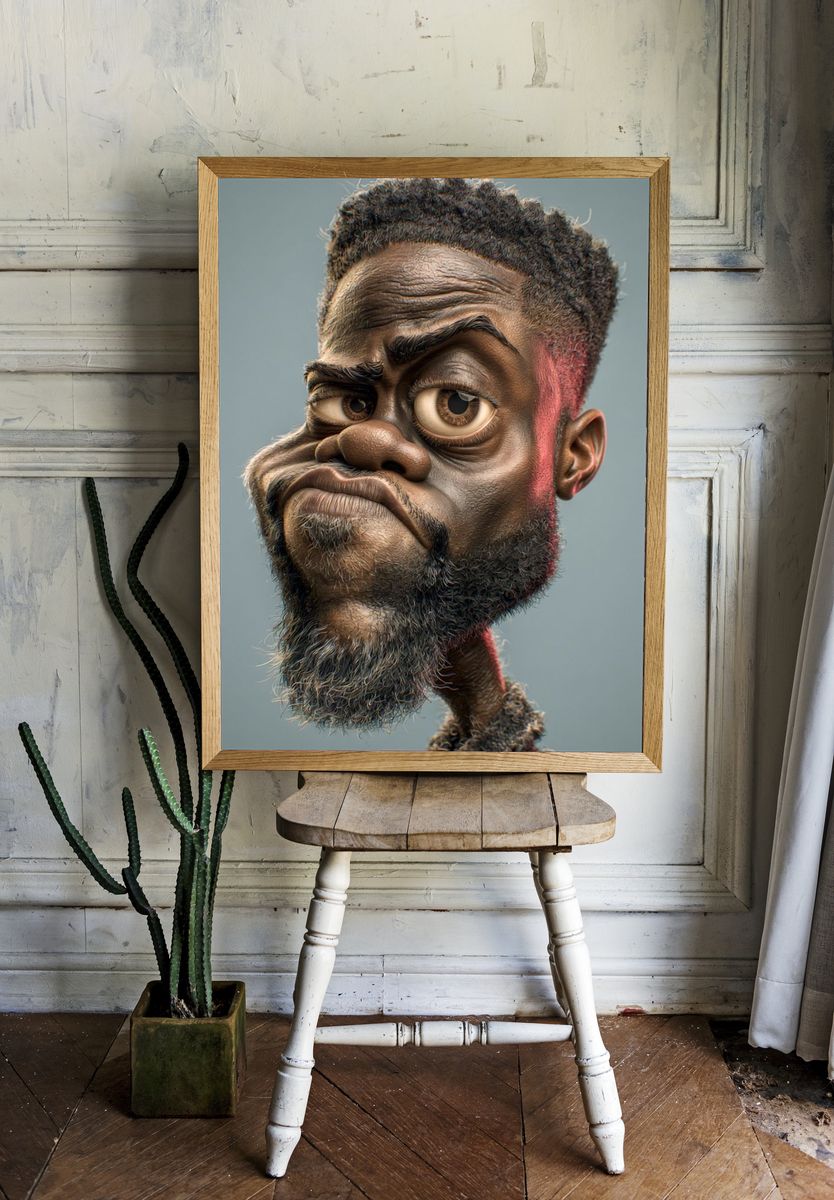 Expressive Caricature Portrait Poster. room preview