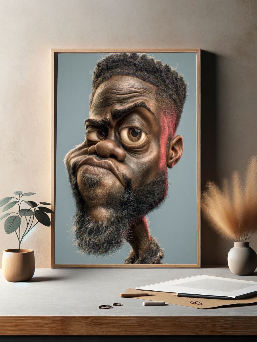 Expressive Caricature Portrait Poster. — room view 2
