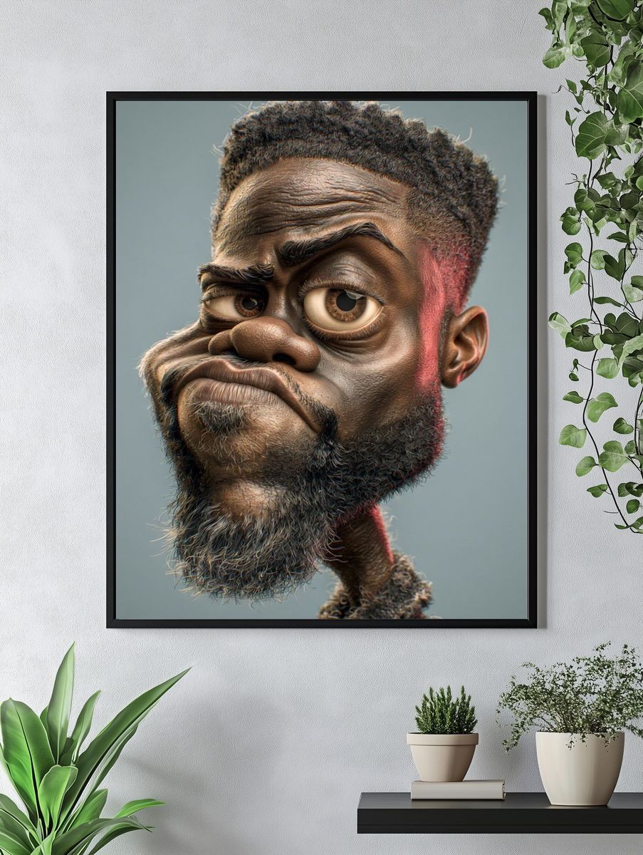 Expressive Caricature Portrait Poster. — room view 4