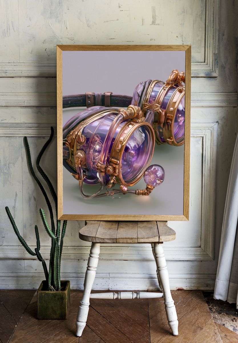 Steampunk Goggles Illustration Poster. room preview