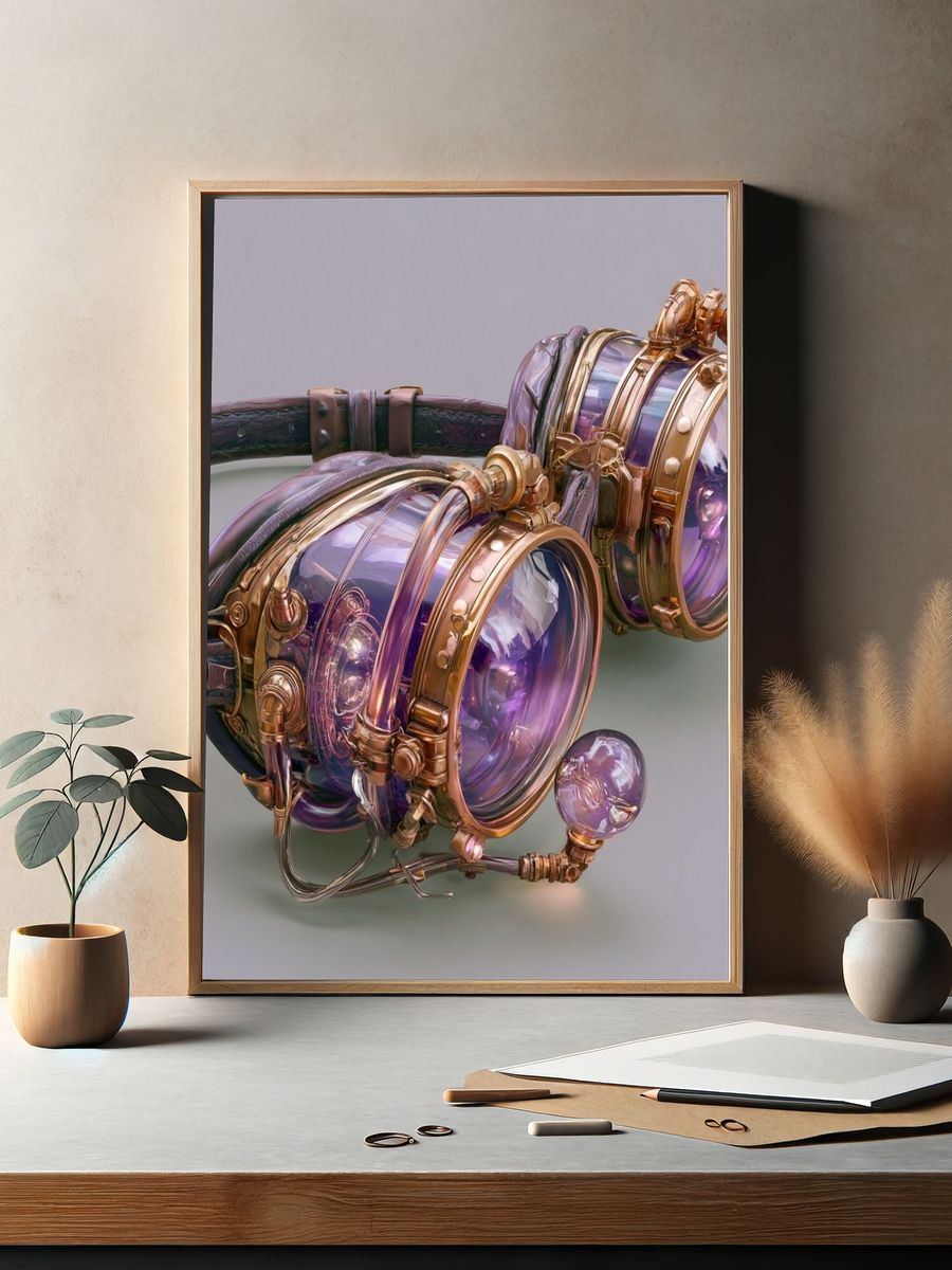 Steampunk Goggles Illustration Poster. — room view 2