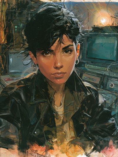 Cyberpunk Portrait Illustration Poster.