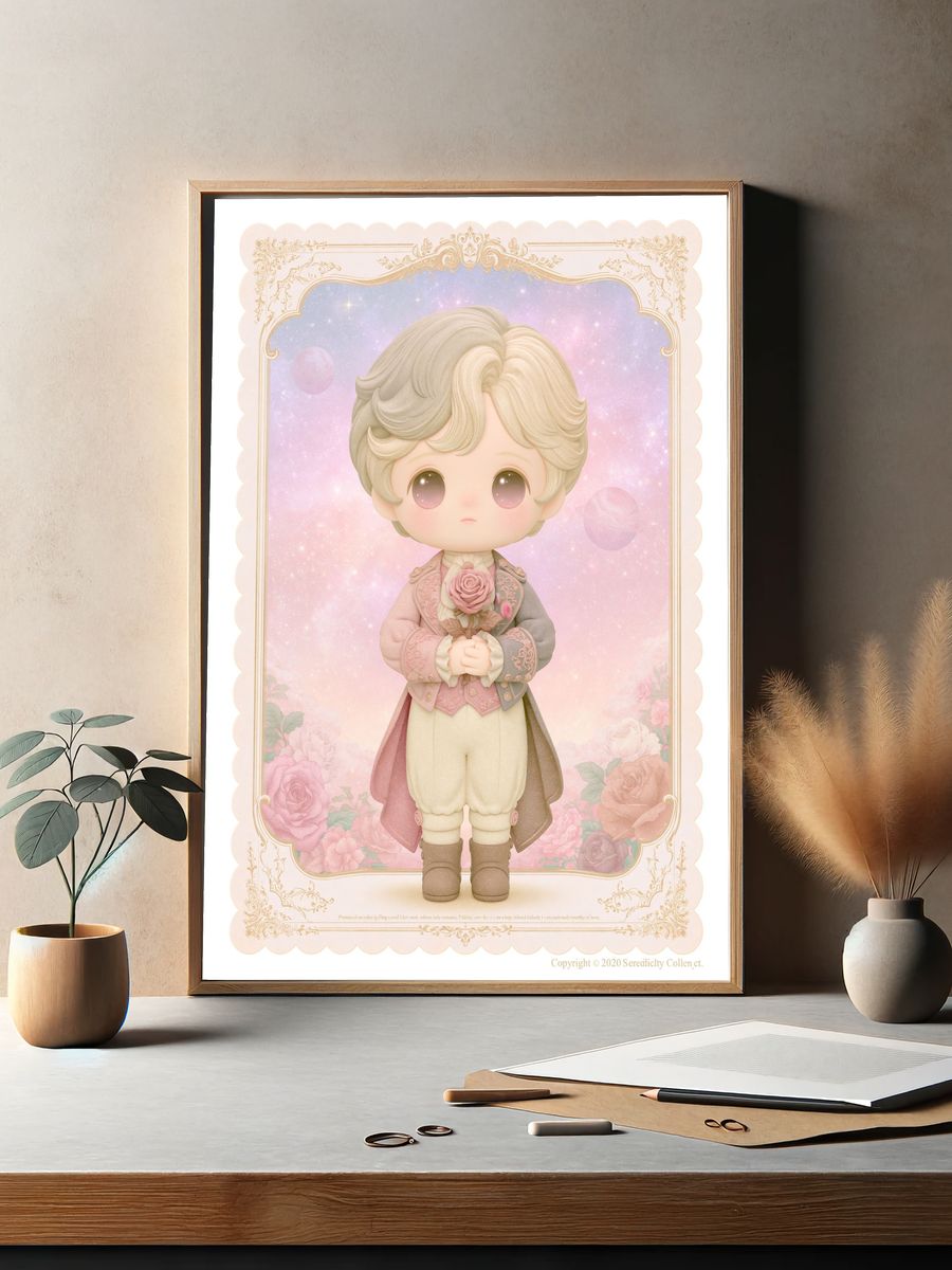 Pastel Prince Doll Illustration Poster. — room view 2