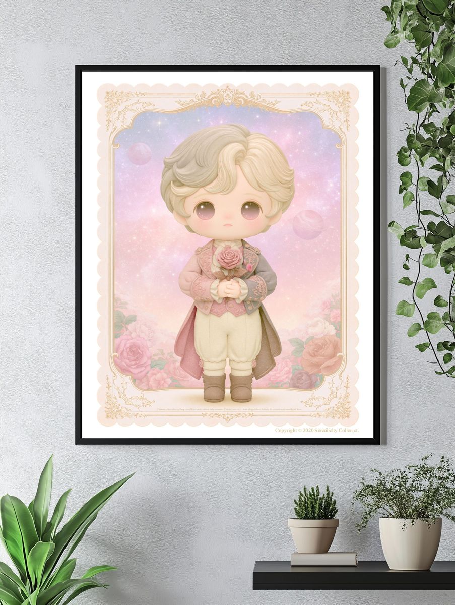 Pastel Prince Doll Illustration Poster. — room view 4