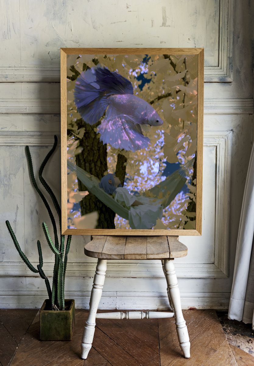 Dreamy Betta Fish Illustration Poster. room preview