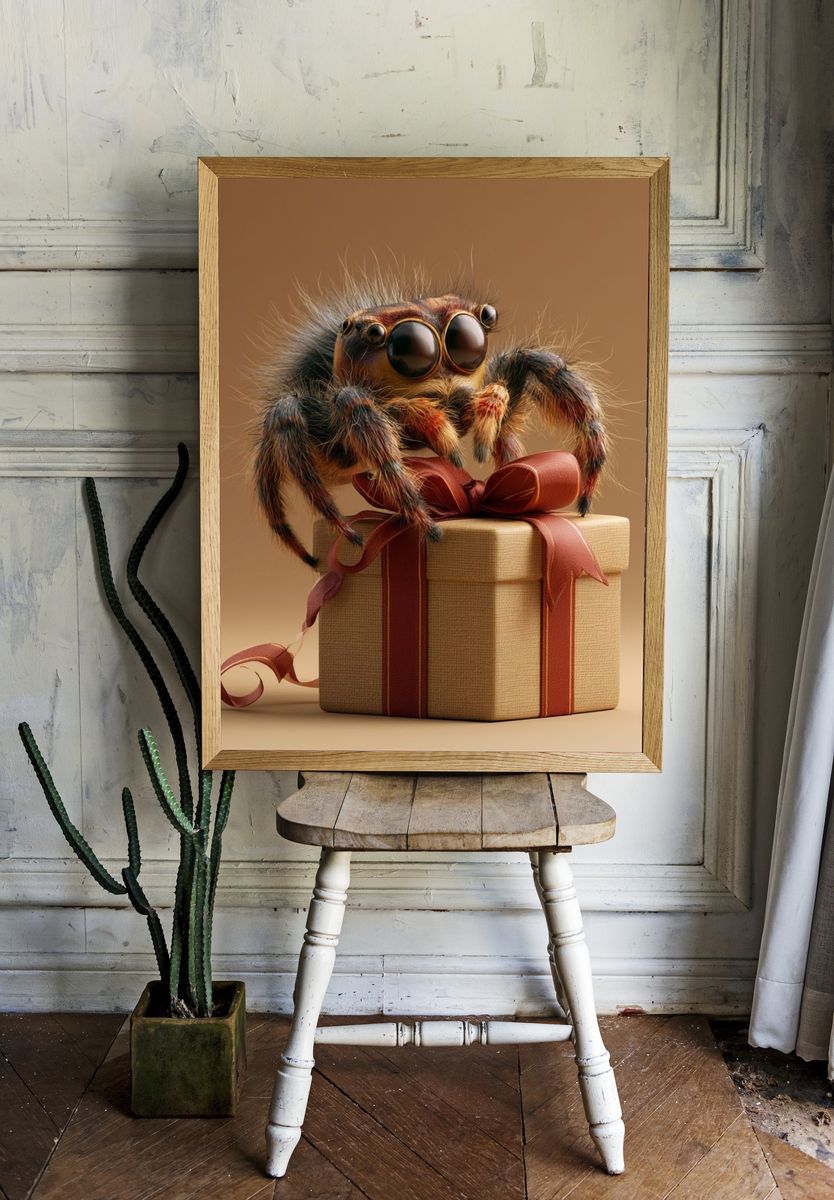 Gift Spider Illustration Poster. room preview