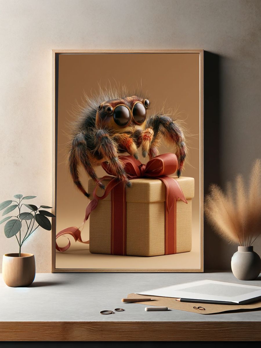 Gift Spider Illustration Poster. — room view 2
