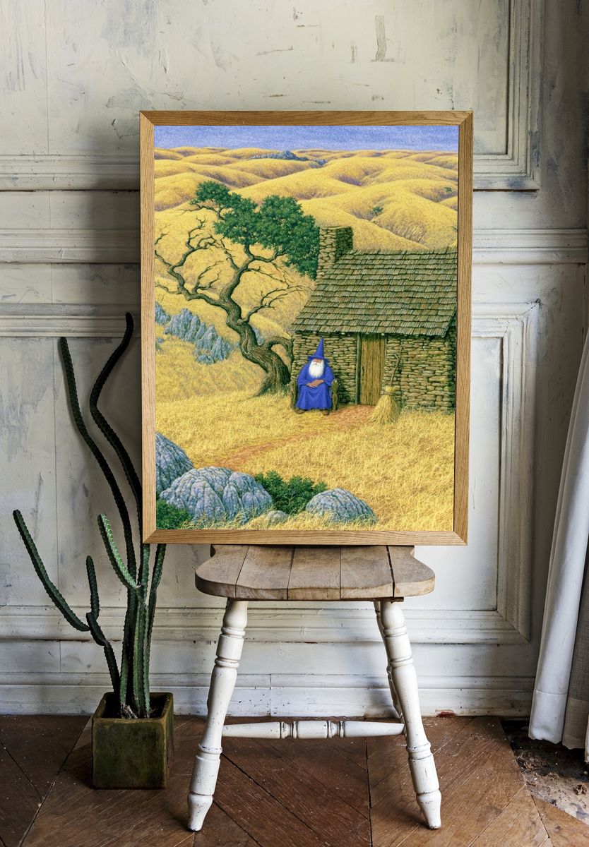Wizard Cottage Landscape Print. — room view 1