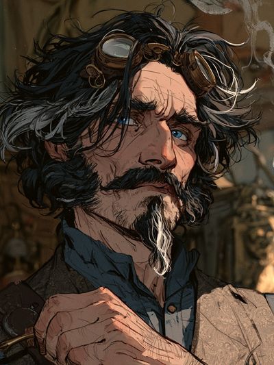 Steampunk Gentleman Portrait Poster. poster