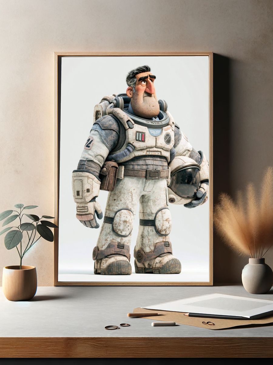 Astronaut Character Illustration Poster. — room view 2