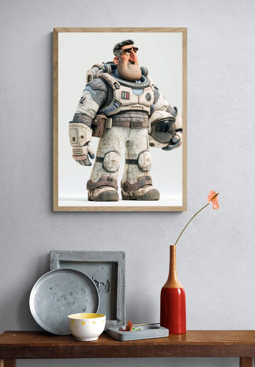 Astronaut Character Illustration Poster. — room view 3