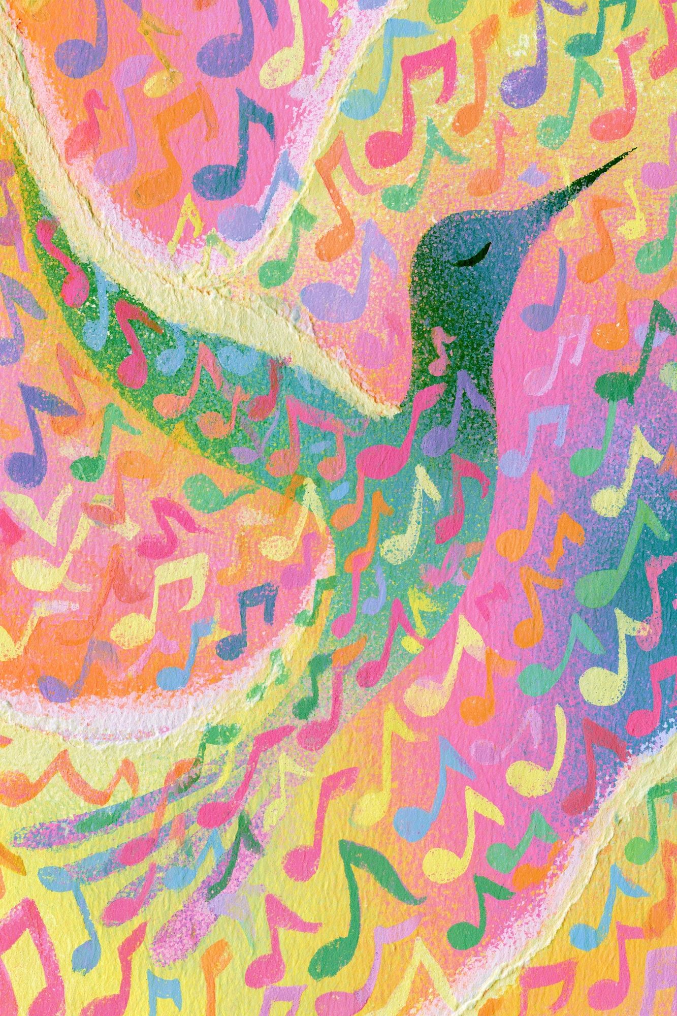 Colorful Music Notes Abstract Poster. poster — illustration art