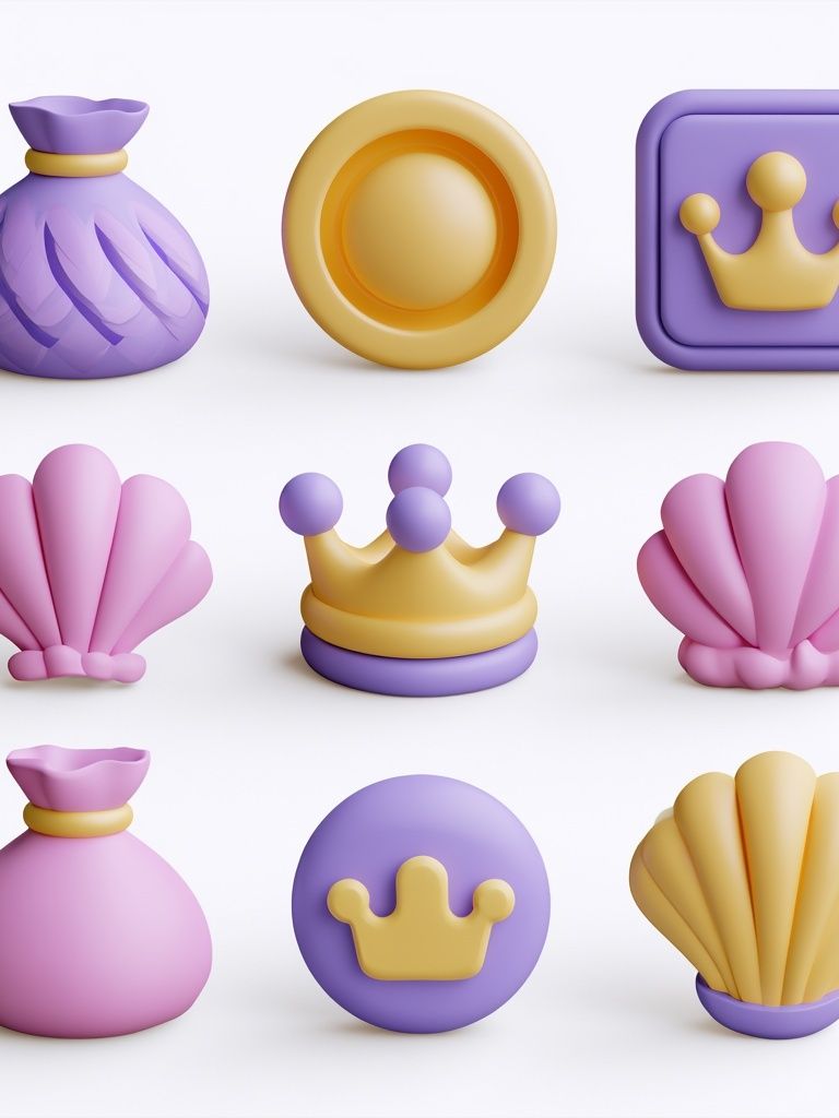 Pastel Crown Shells Illustration Poster. poster detail