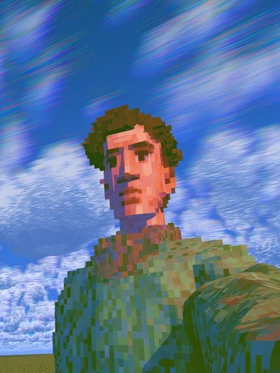 Pixel Self-Portrait Digital Art Poster. poster
