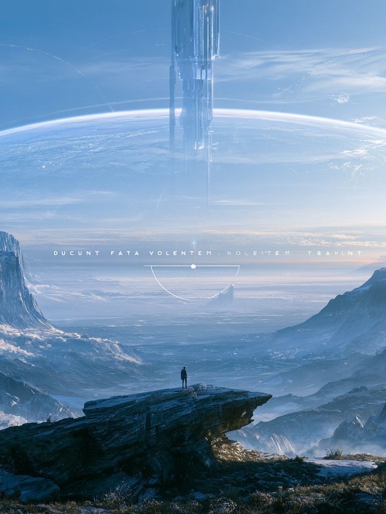Sci-Fi Landscape Digital Art Poster. poster — illustration art