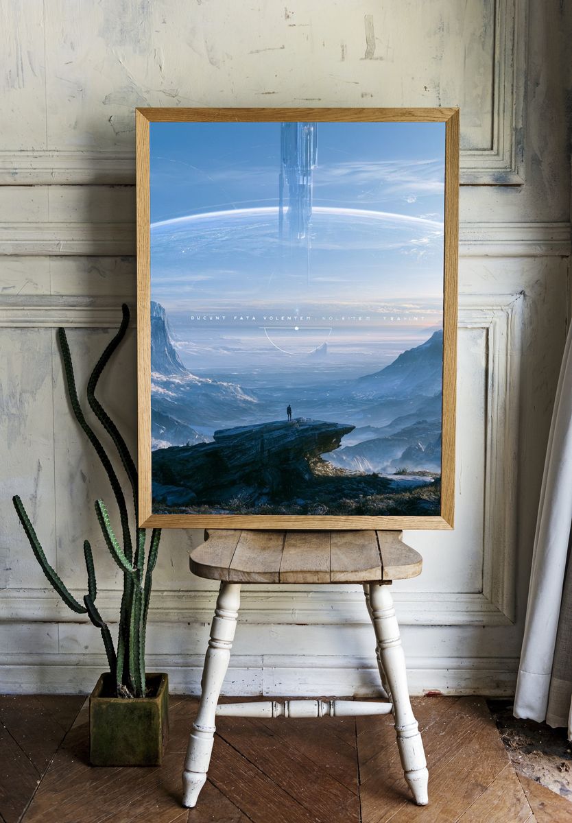 Sci-Fi Landscape Digital Art Poster. — room view 1