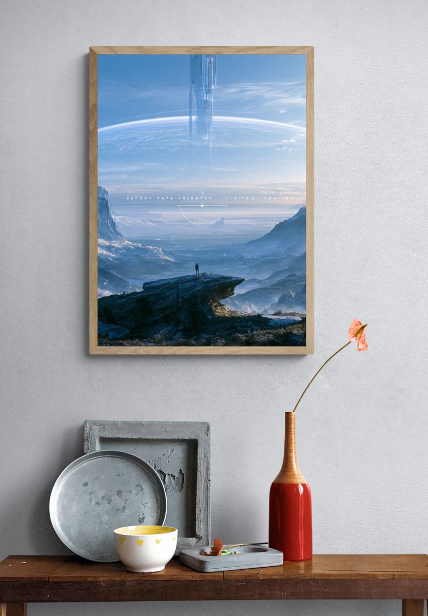 Sci-Fi Landscape Digital Art Poster. — room view 3