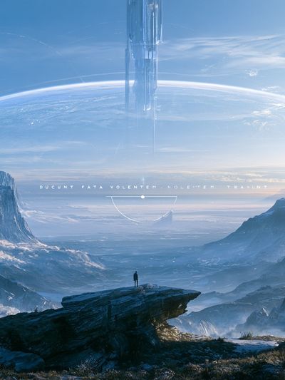 Sci-Fi Landscape Digital Art Poster.