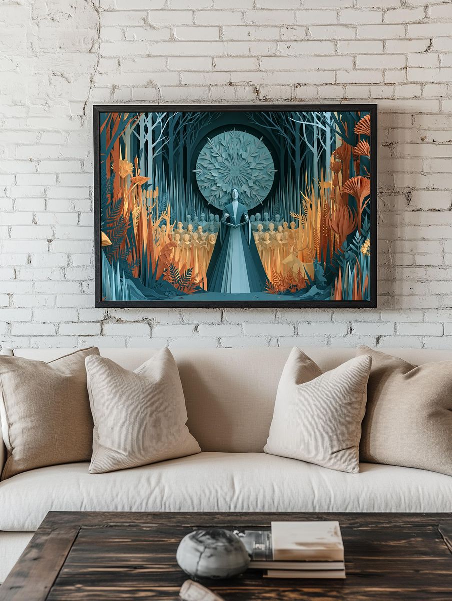Paper Forest Ritual Illustration Poster. room preview