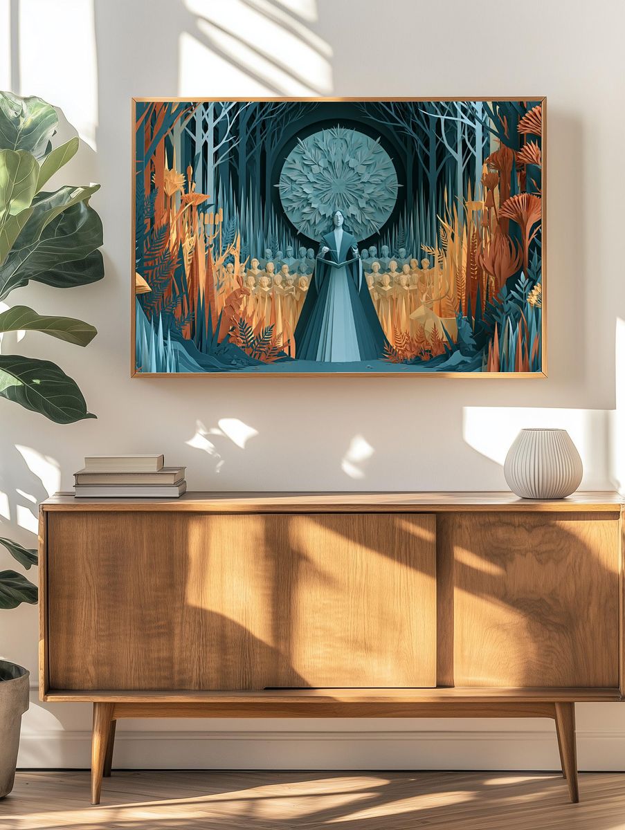 Paper Forest Ritual Illustration Poster. — room view 3
