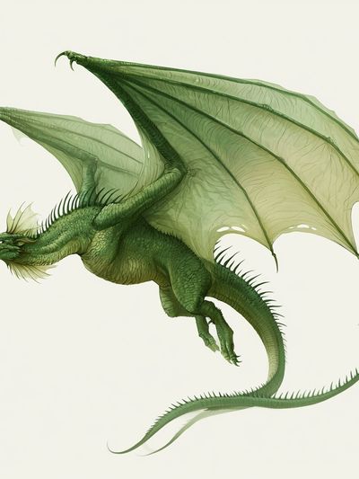 Green Dragon Illustration Poster. poster