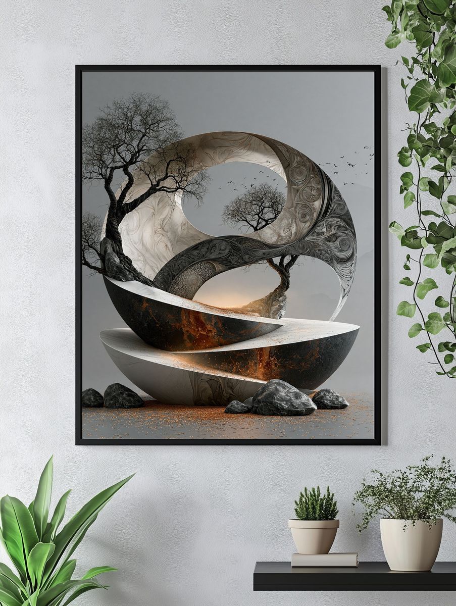 Surreal Tree Orbital Sculpture Print. — room view 4