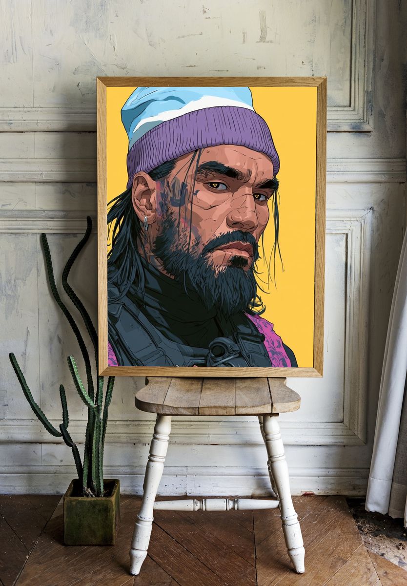 Cyberpunk Portrait Illustration Poster. room preview