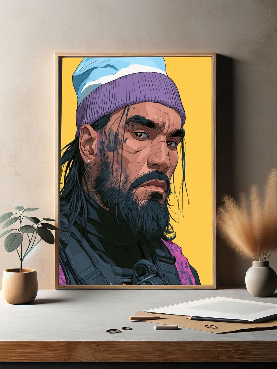 Cyberpunk Portrait Illustration Poster. — room view 2