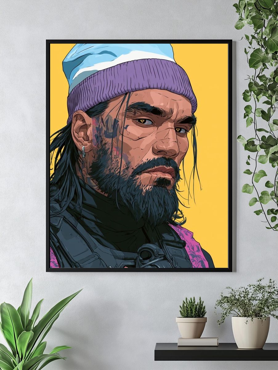 Cyberpunk Portrait Illustration Poster. — room view 4