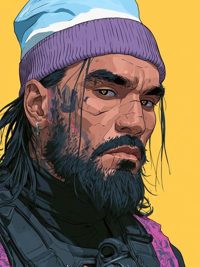 Cyberpunk Portrait Illustration Poster.