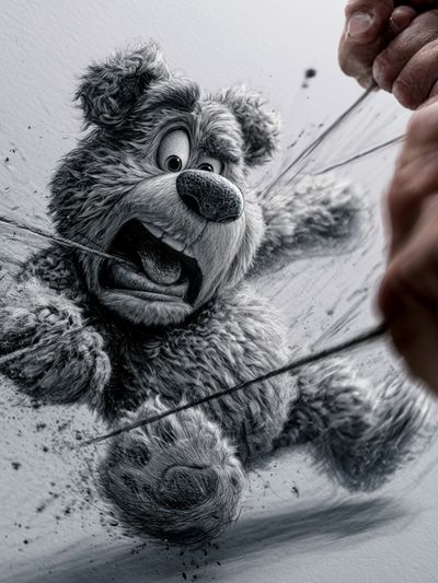 Bear Sketch Attack Poster.