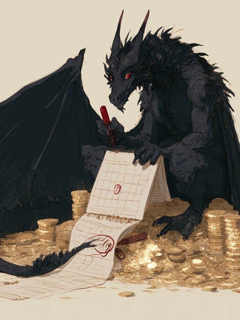 Dragon Ledger Illustration Poster. poster — illustration art