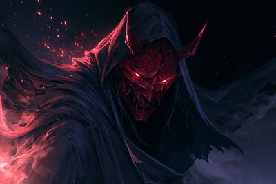 Demonic Shadow Warrior Illustration Poster.