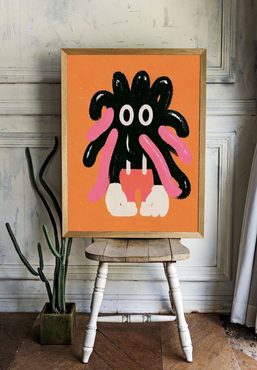 Playful Monster Illustration Poster. room preview