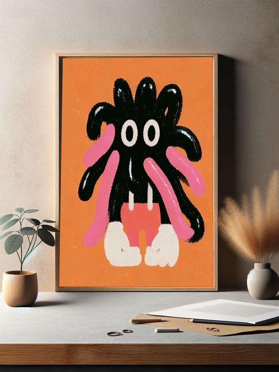 Playful Monster Illustration Poster. — room view 2