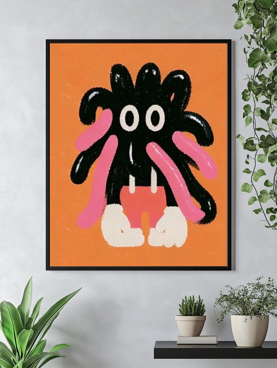 Playful Monster Illustration Poster. — room view 4