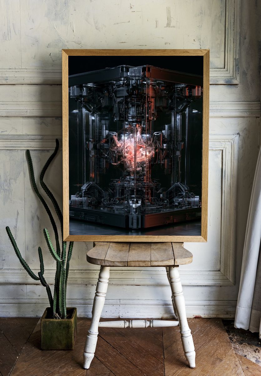 Futuristic Reactor Core Illustration Poster. room preview
