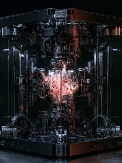 Futuristic Reactor Core Illustration Poster. poster