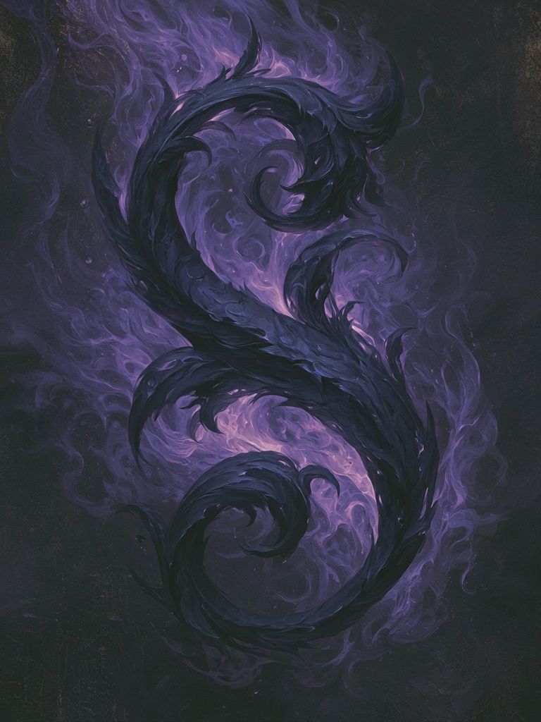 Purple Smoke Serpent Abstract Poster. poster — illustration art
